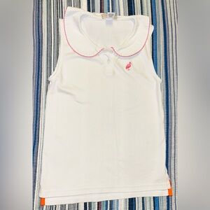The Beaufort Bonnet Company white sleeveless shirt with pink trim sz 8 EUC